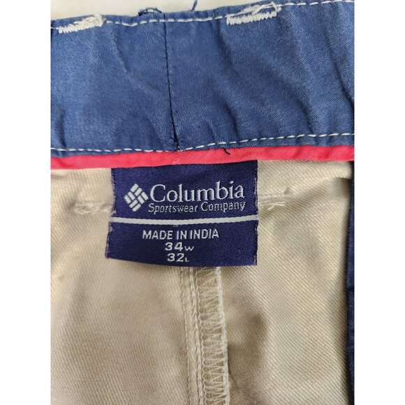 Columbia PFG Pants Mens 34x32 Regular Fit Performance Fishing Gear Outdoor Beige - Picture 10 of 16